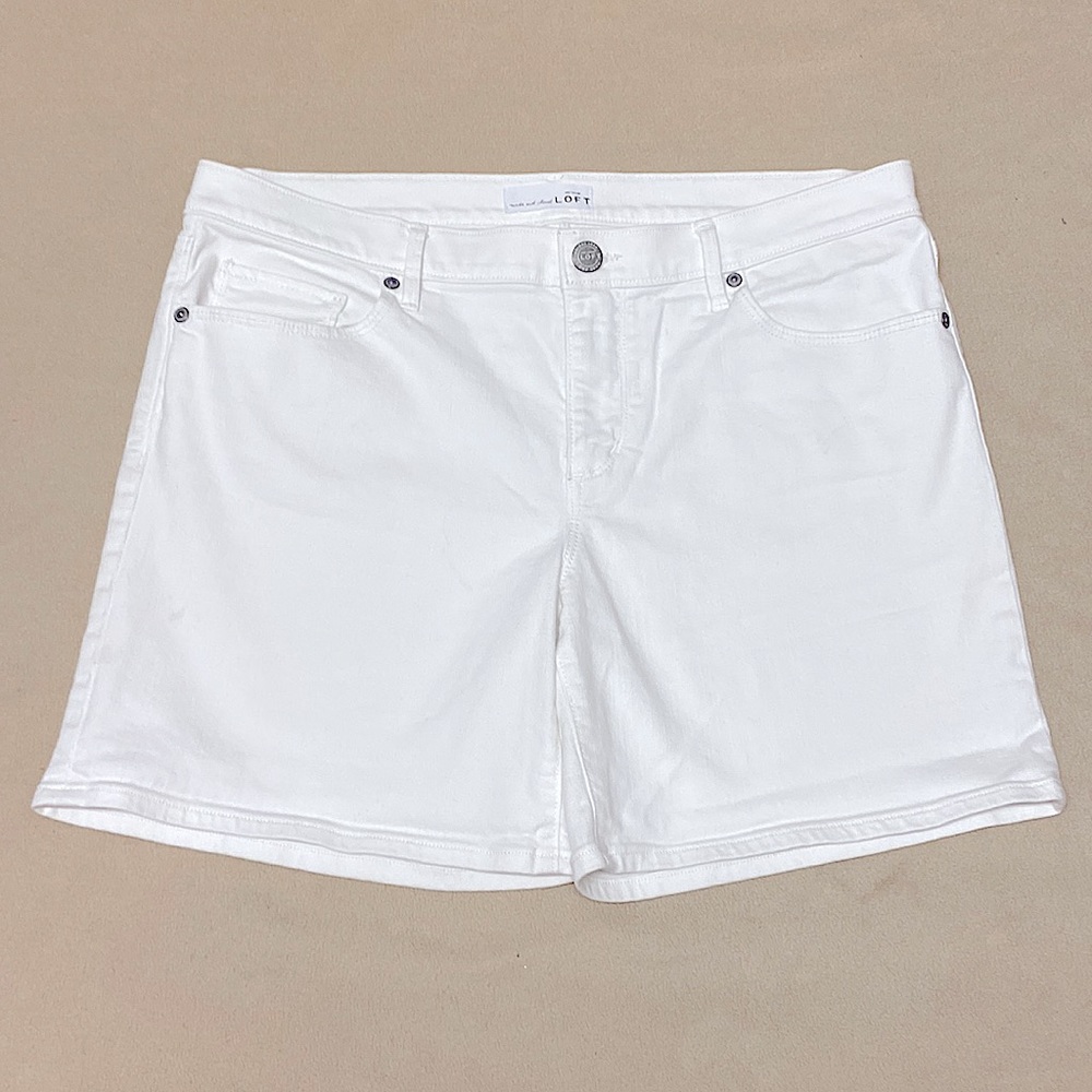 LOFT White Jean Shorts